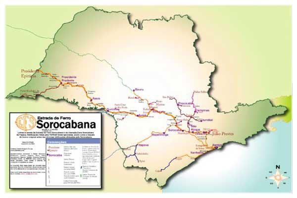 Mapa da Estrada de Ferro Sorocabana