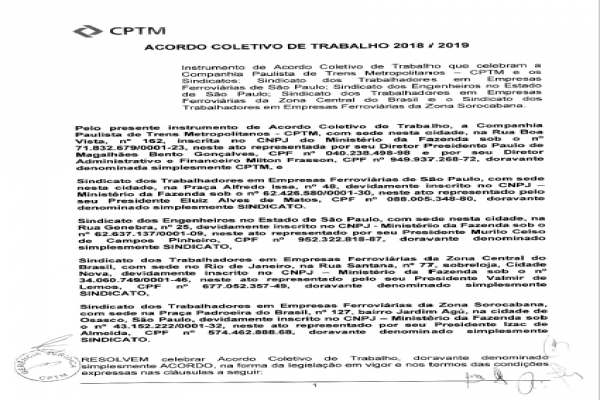 ACT 2018/2019 - CPTM