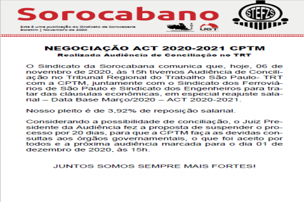 Boletim Novembro - Negociações ACT