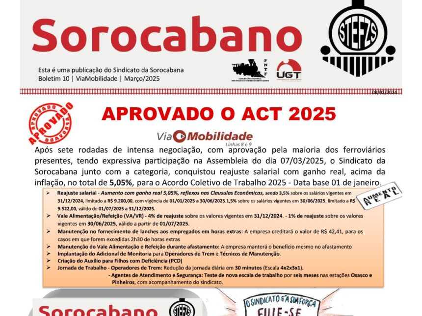 Conquistamos mais uma vitória para os ferroviários da ViaMobilidade