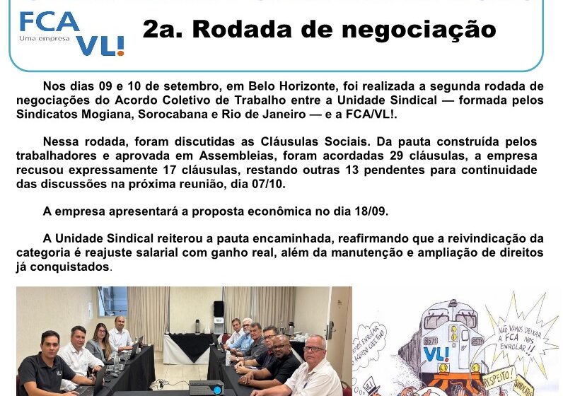 Segunda rodada de negociações do Acordo Coletivo reforça compromisso com direitos dos trabalhadores