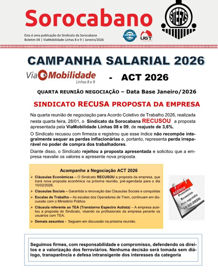 Campanha Salarial 2026 – ACT ViaMobilidade Linhas 8 e 9