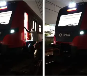 trerm Descarrilamento na CPTM paralisa Expresso Aeroporto; passageiros andam pelos trilhos