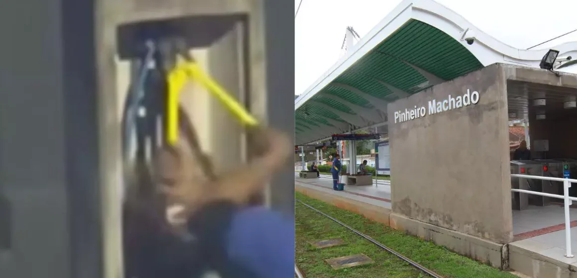 image (2) Ação criminosa afeta estação do VLT em Santos